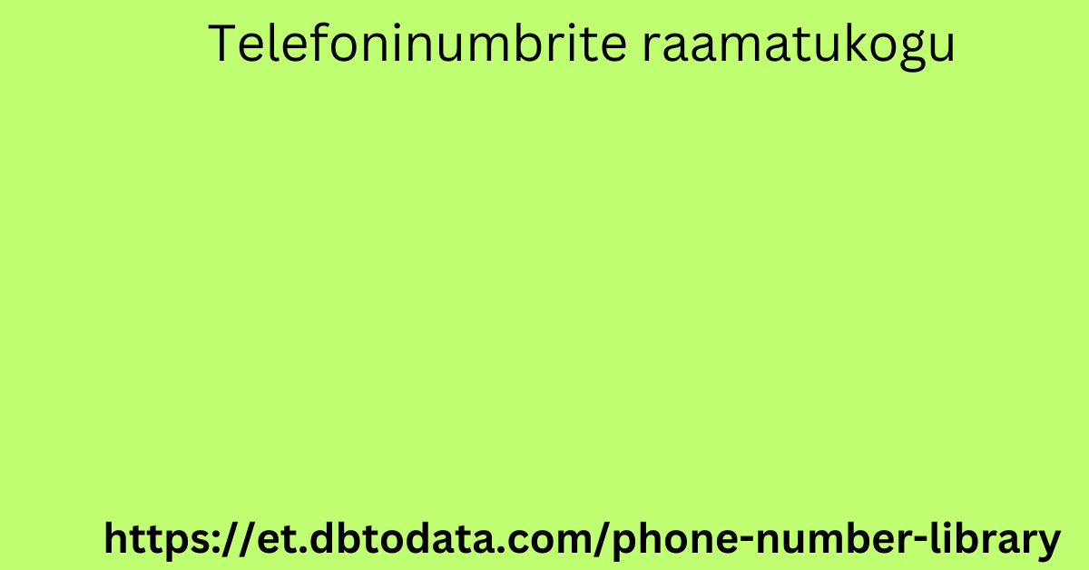 Telefoninumbrite raamatukogu