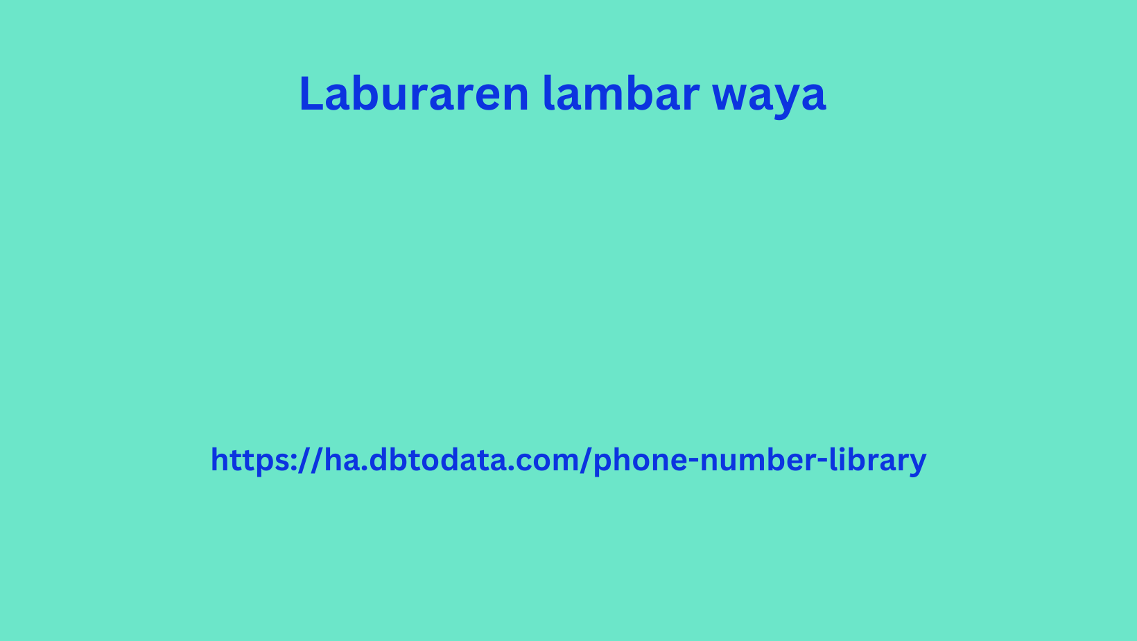 Laburaren lambar waya