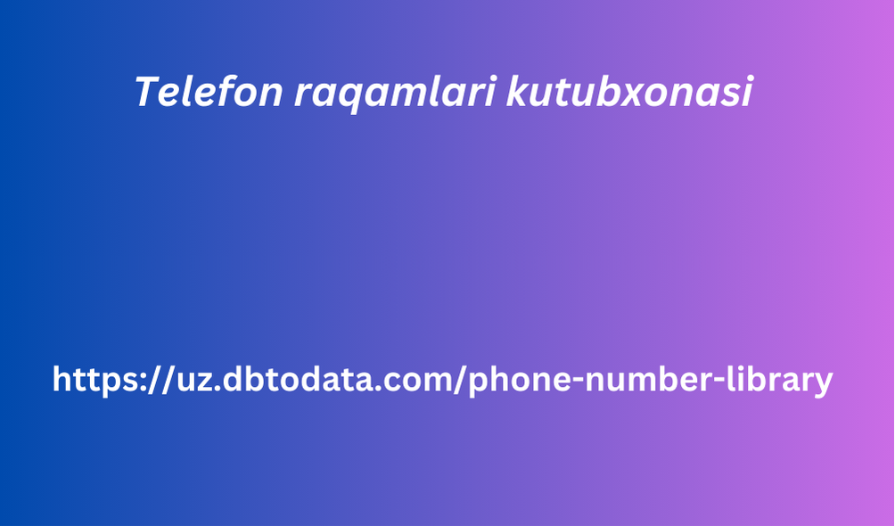 Telefon raqamlari kutubxonasi 