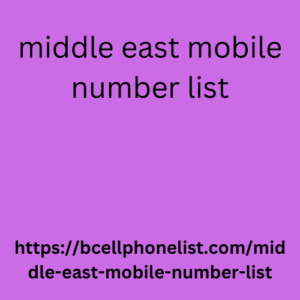 middle east mobile number list