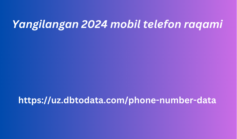 Yangilangan 2024 mobil telefon raqami 