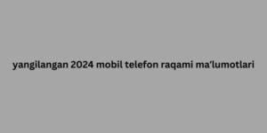 yangilangan 2024 mobil telefon raqami maʼlumotlari